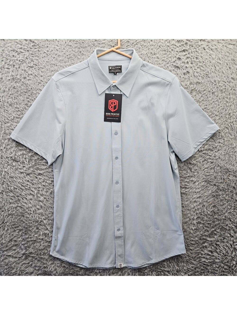 Born Primitive Network Short Sleeve Chambray XL Shirt New Tailored Fit New W Tag
